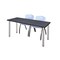 Kee Rectangle Tables > Training Tables > Kee Table & Chair Sets, 66 W, 24 L, 29 H, Grey MT6624GYBPCM47GY - alternate 1